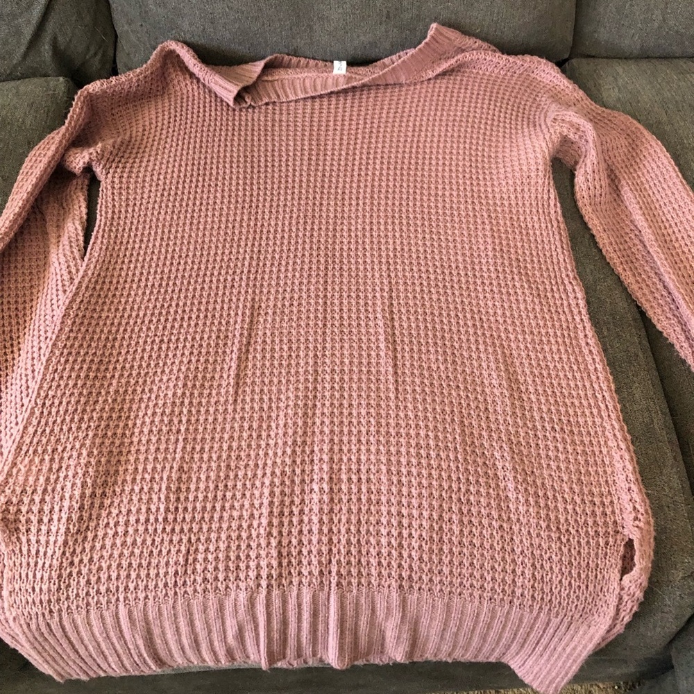 Zenana Premium Dusty Pink Knit Sweater